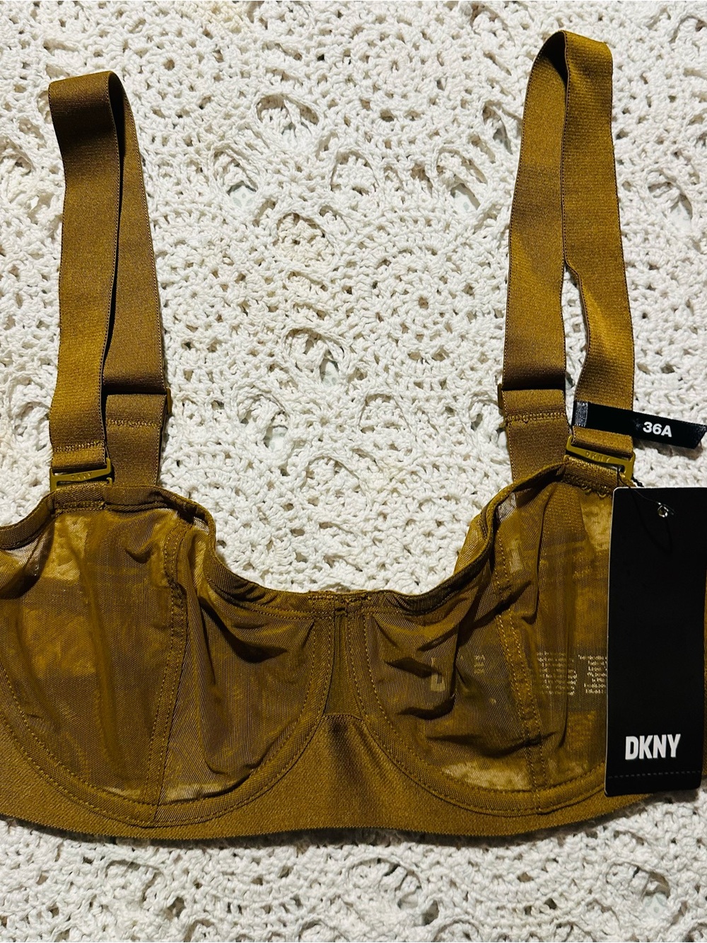 DKNY Underwire Bra in Mustard Brown size 36A
